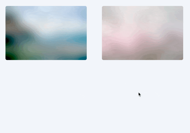 Two images transitioning from a blurhash to the fully loaded image