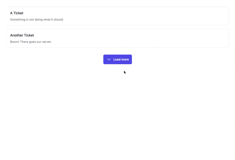 List items being appended with a View Transition animation