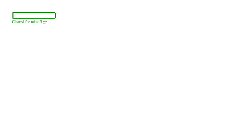 User input being validated in real time